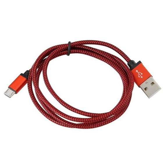 Platinet Cable Tela Microusb Usb 1m Caja Rojo
